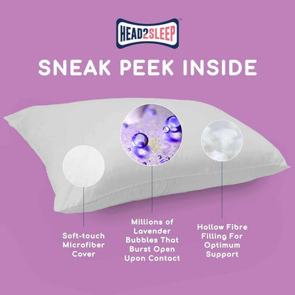Head2Sleep Lavender Pillow | UK's Leading Pillow Specialist | UK's Lowest Prices | Featuring UK's Best Brands including TEMPUR®, Dunlopillo, Hypnos, Silentnight, Sealy, Seriously Comfortable & More