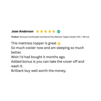 Cool Revive Plus Pain Relief Mattress Topper by Seriously Comfortable