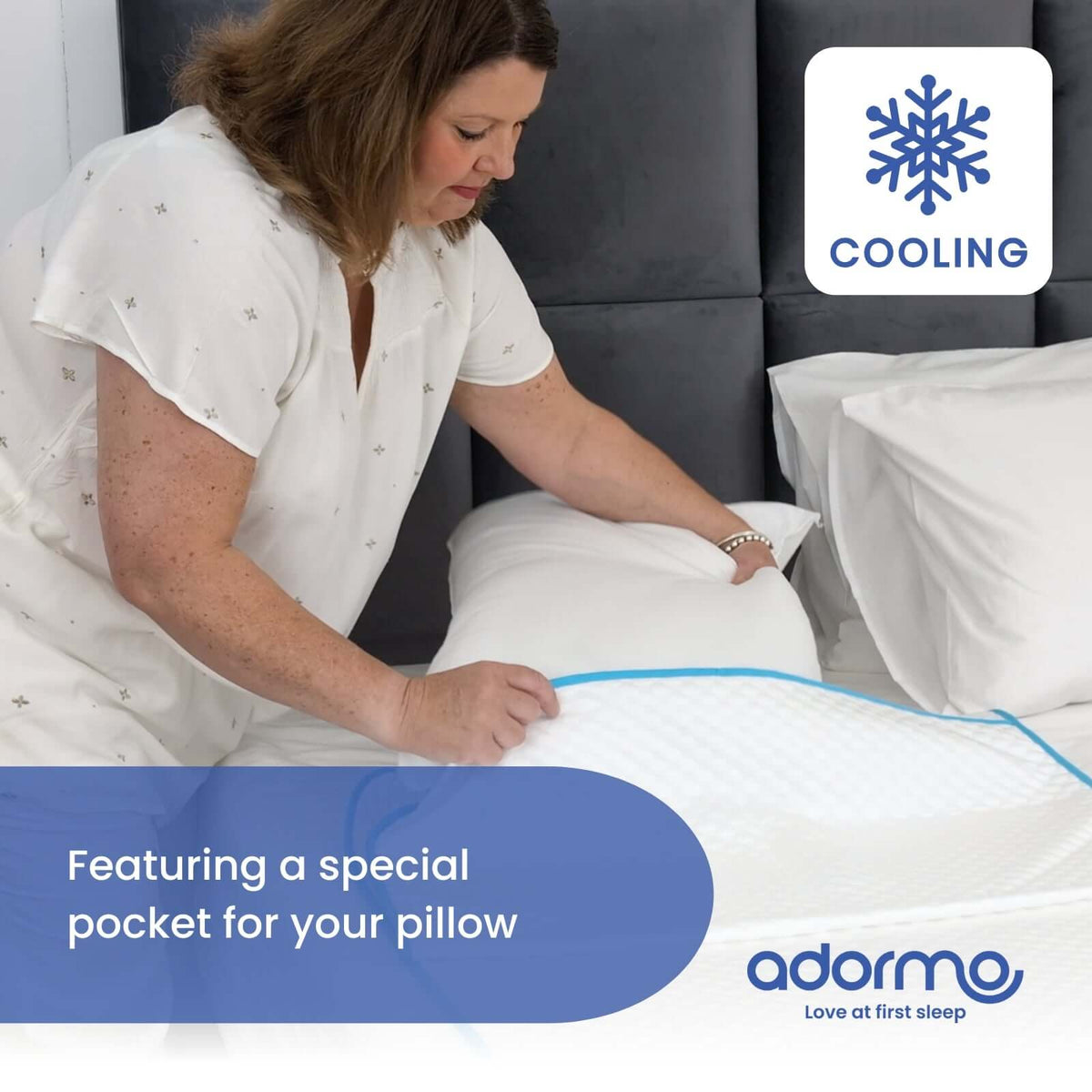 Adormo Loves to Be Cool Mat | UK's Leading Pillow Specialist | UK's Lowest Prices | Featuring UK's Best Brands including TEMPUR®, Dunlopillo, Hypnos, Silentnight, Sealy, Seriously Comfortable & More