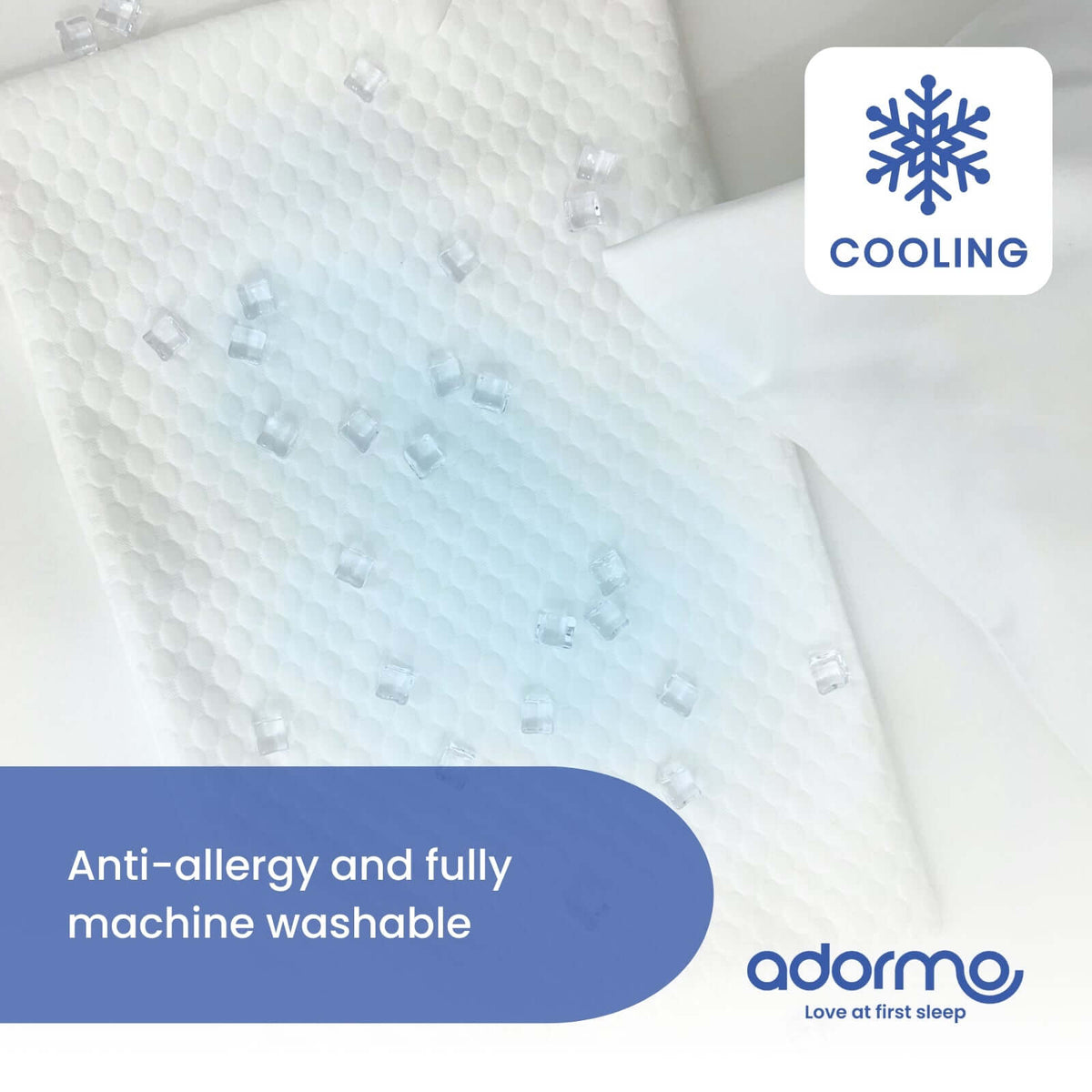 Adormo Loves to Be Cool Pillow Cover Pair | UK's Leading Pillow Specialist | UK's Lowest Prices | Featuring UK's Best Brands including TEMPUR®, Dunlopillo, Hypnos, Silentnight, Sealy, Seriously Comfortable & More