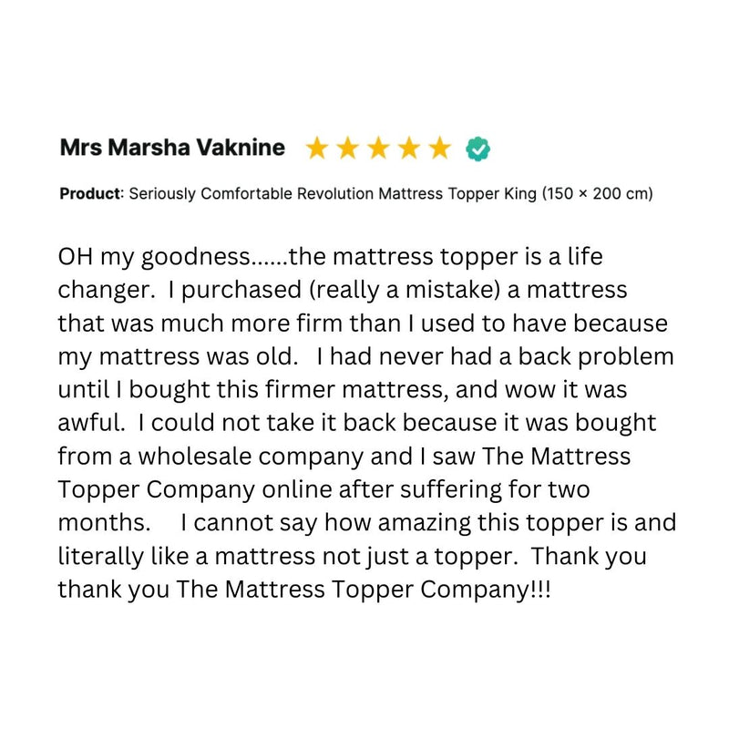 Revolution Adjustable Pain Relief Mattress Topper by Seriously Comfortable