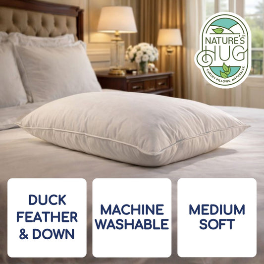 Luxury Duck Feather and Down Pillow by Nature's Hug