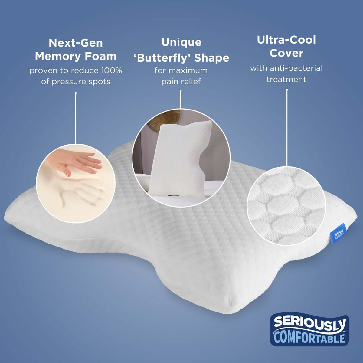Seriously Comfortable	Cool Ergo Comfort Pillow | UK's Leading Pillow Specialist | UK's Lowest Prices | Featuring UK's Best Brands including TEMPUR®, Dunlopillo, Hypnos, Silentnight, Sealy, Seriously Comfortable & More